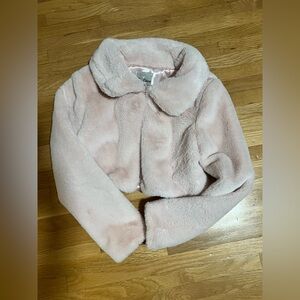Rare Editions Light Pink Faux Fur Jacket